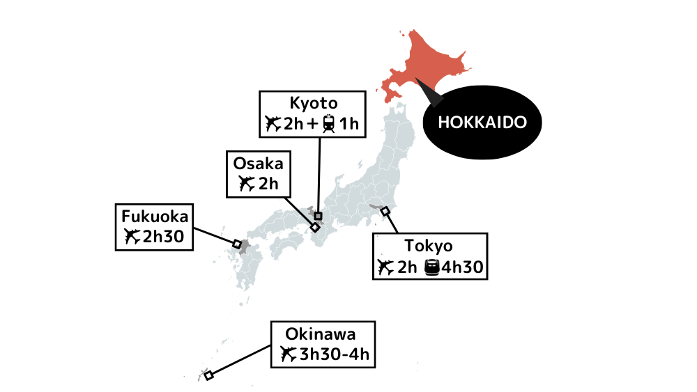 Access map from/to Hokkaido