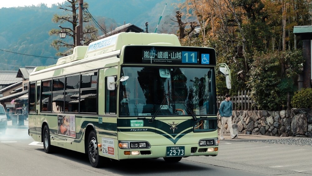 Bus runs in Kyoto