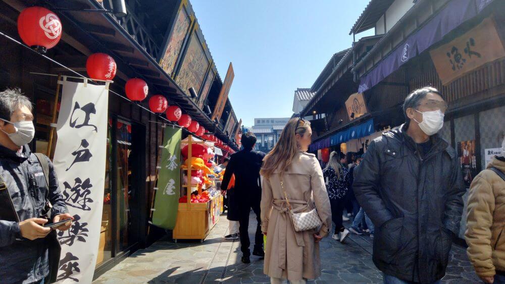 people walk in edo-like street