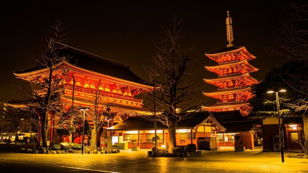 Sensoji-temple at night