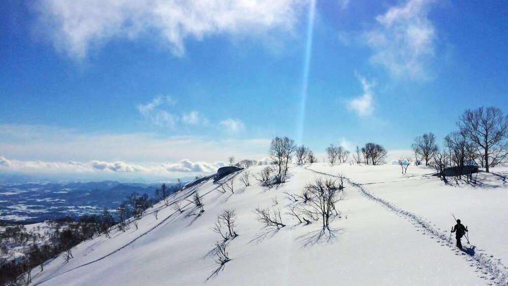 snow mountain in sunny day