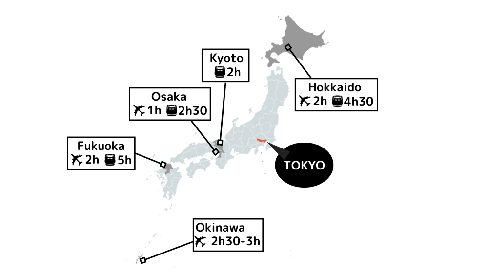 Access map from/to Tokyo