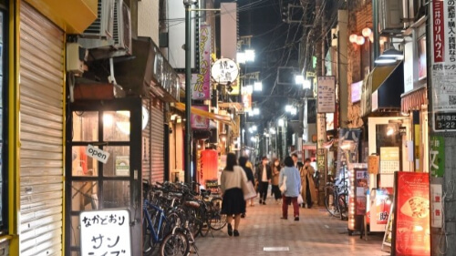 Koenji at night