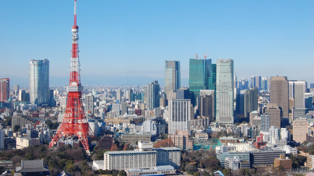 tokyo tower and buildings