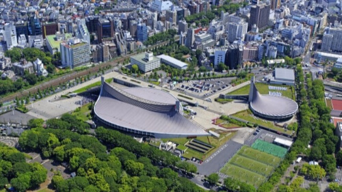 yoyogi park from the sky