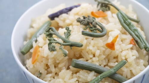 wild plant on seasoned rice