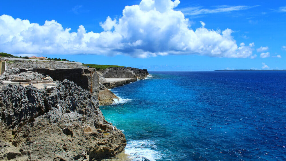 cliff at daito island in Okinawa