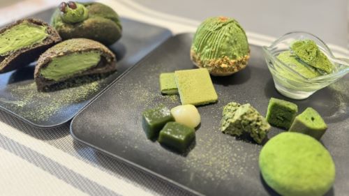 a variety of matcha sweets