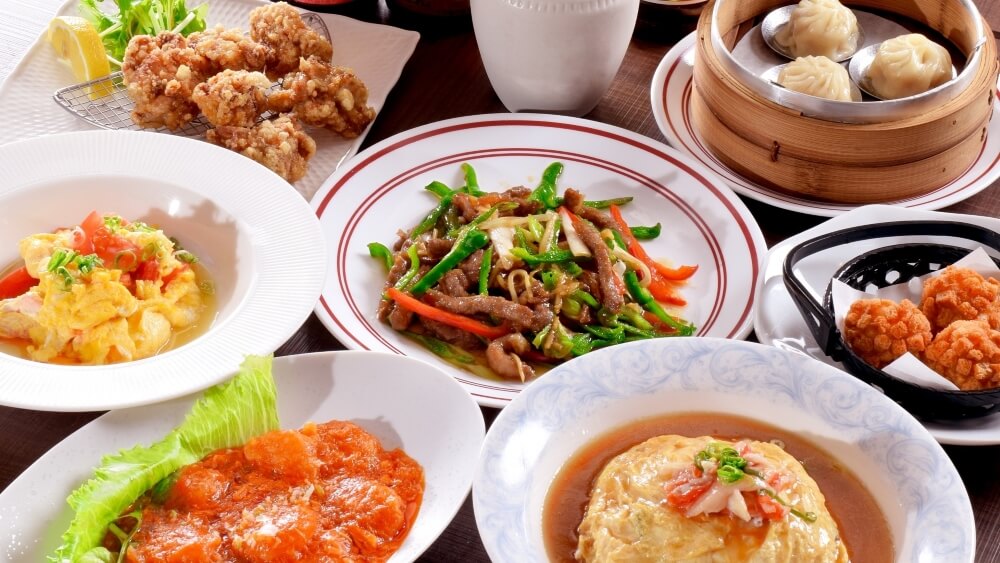 a variety of chinese food