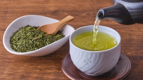 infusing sencha, a type of green tea