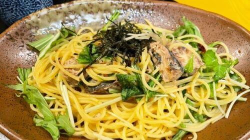 pasta with fish, shiso and nori